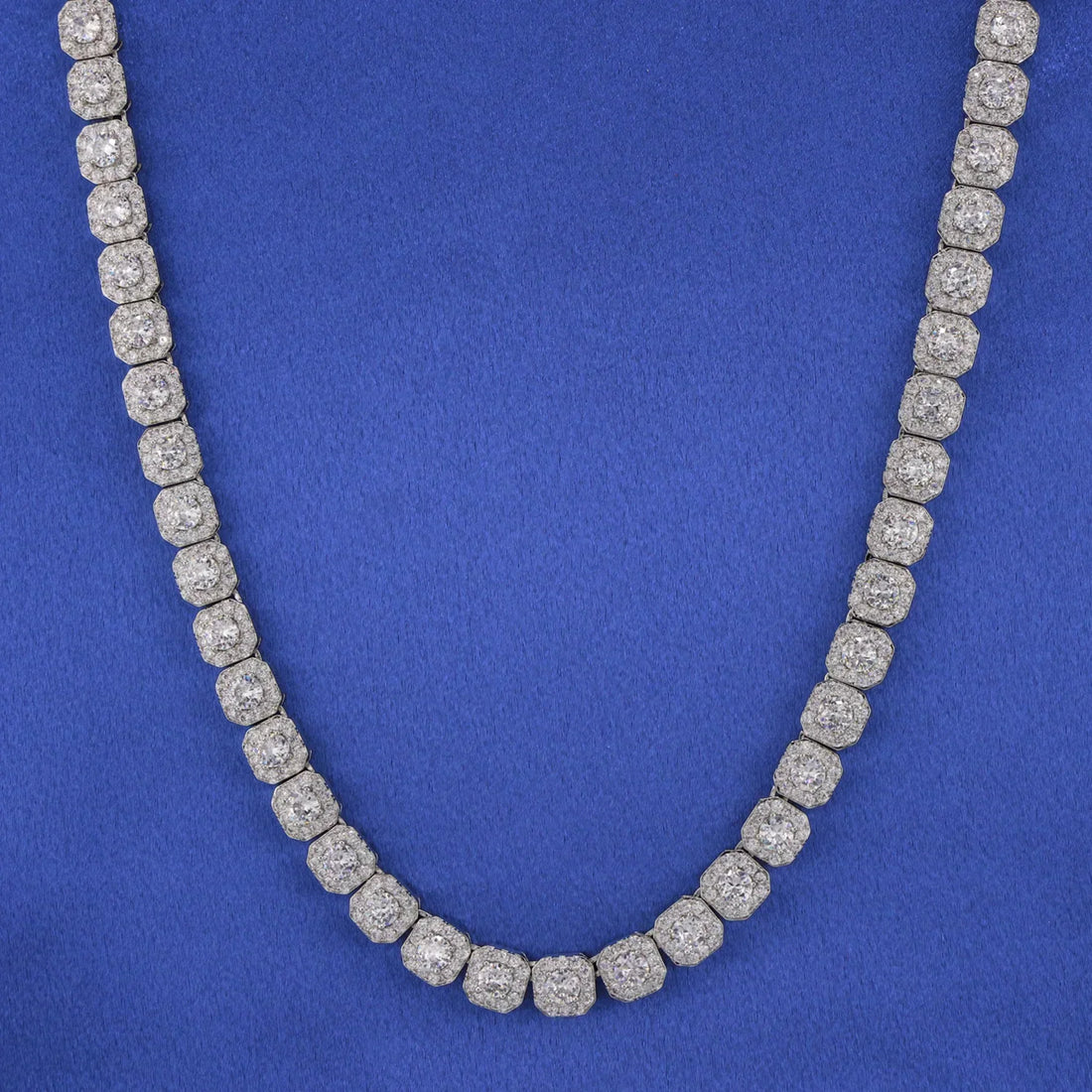 10mm moissanite clustered tennis necklace in 925 silver — Iced Karats
