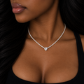 Micro Heart Tennis Necklace - Gold