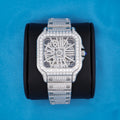 14.1 ct Moissanite Skeleton Watch - Premium 316L Stainless