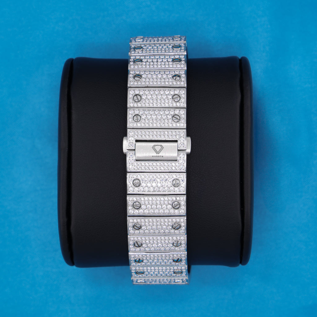 14.1 ct Moissanite Skeleton Watch - Premium 316L Stainless