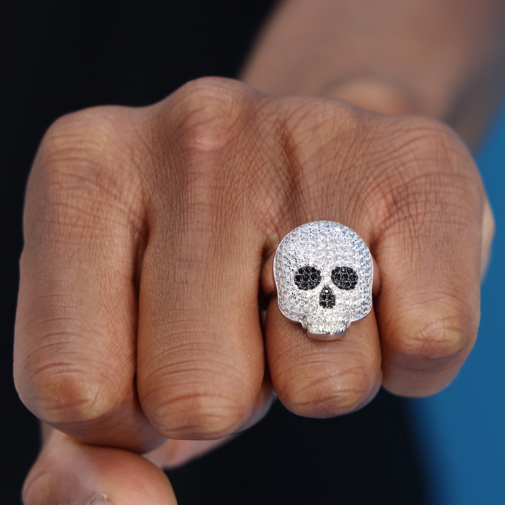 Iced out Skull Ring - 925 Silver