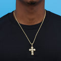 Stone Cross Pendant - Gold