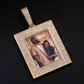 Custom Iced Frame Photo Pendant - Gold