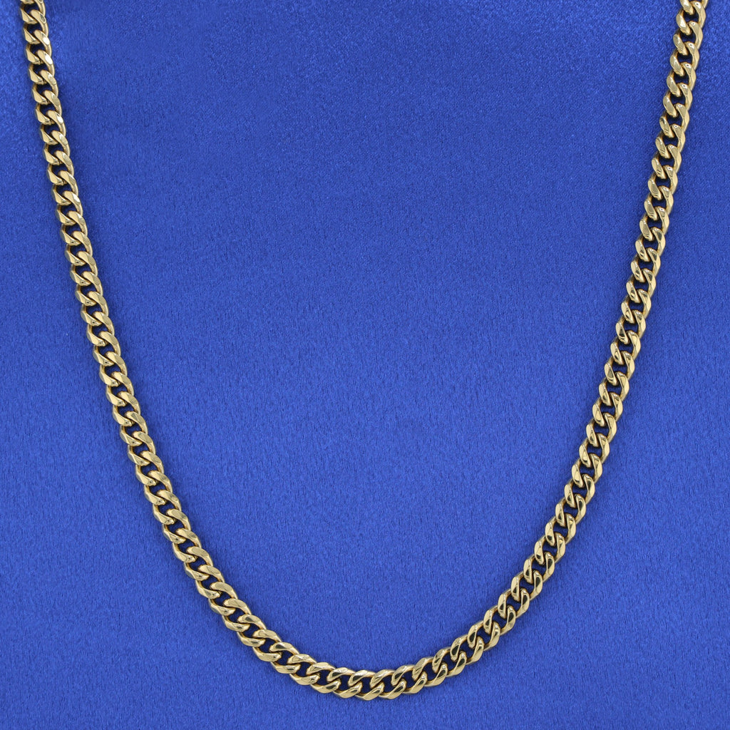 7mm Cuban Curb Chain - Gold