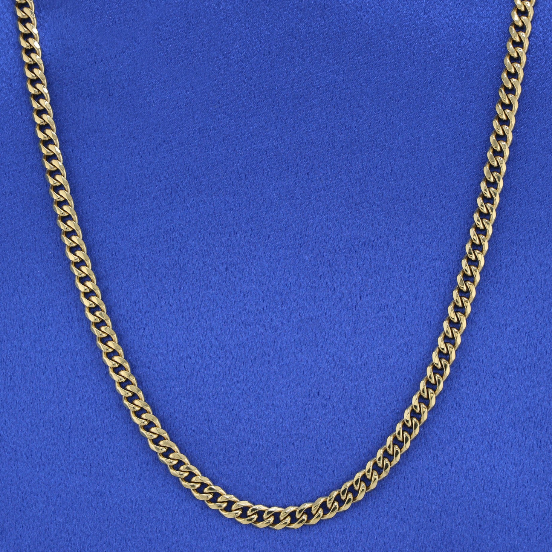 7mm Cuban Curb Chain - Gold
