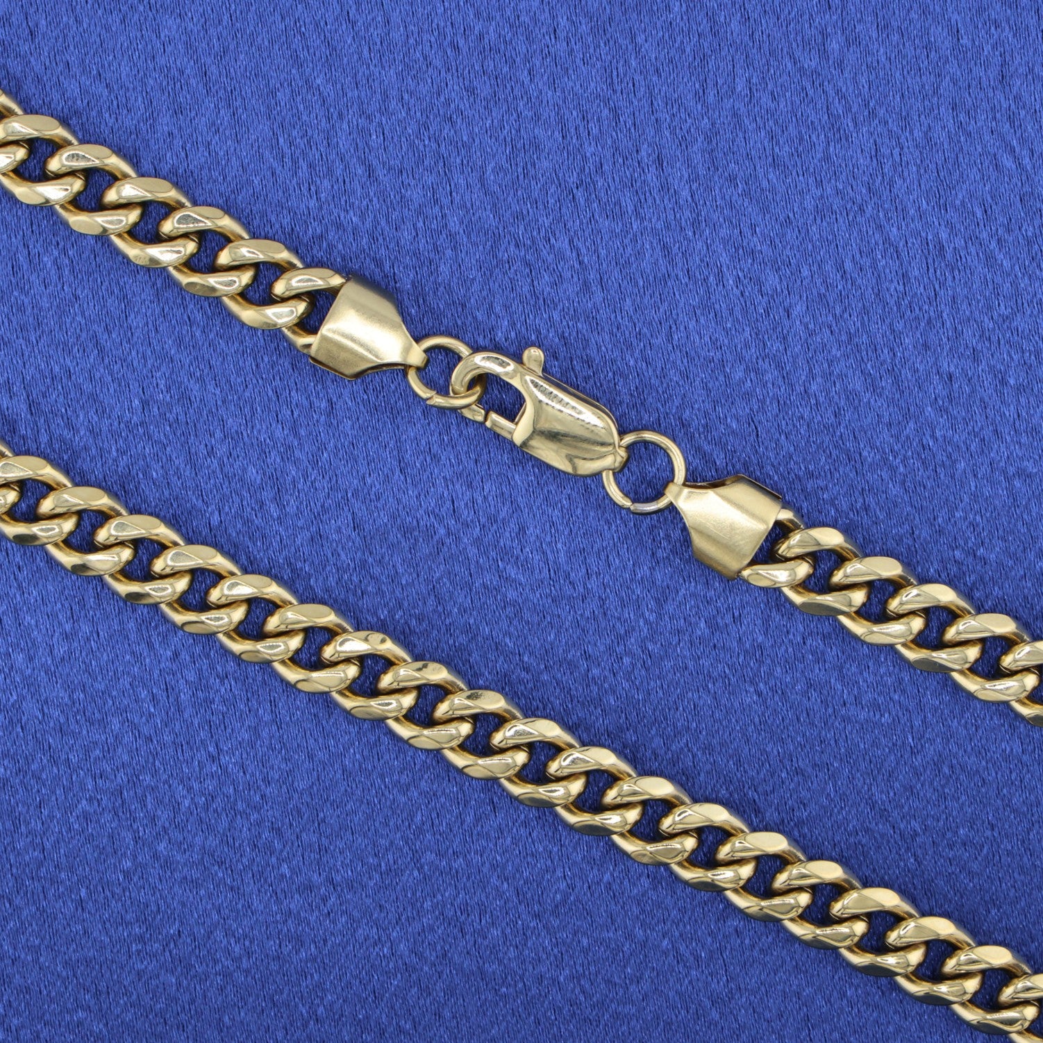 7mm Cuban Curb Chain - Gold