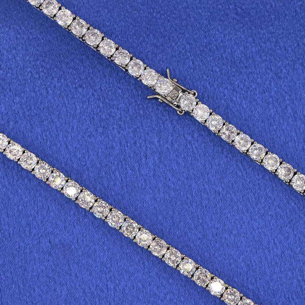 5mm Tennis Necklace - White Gold