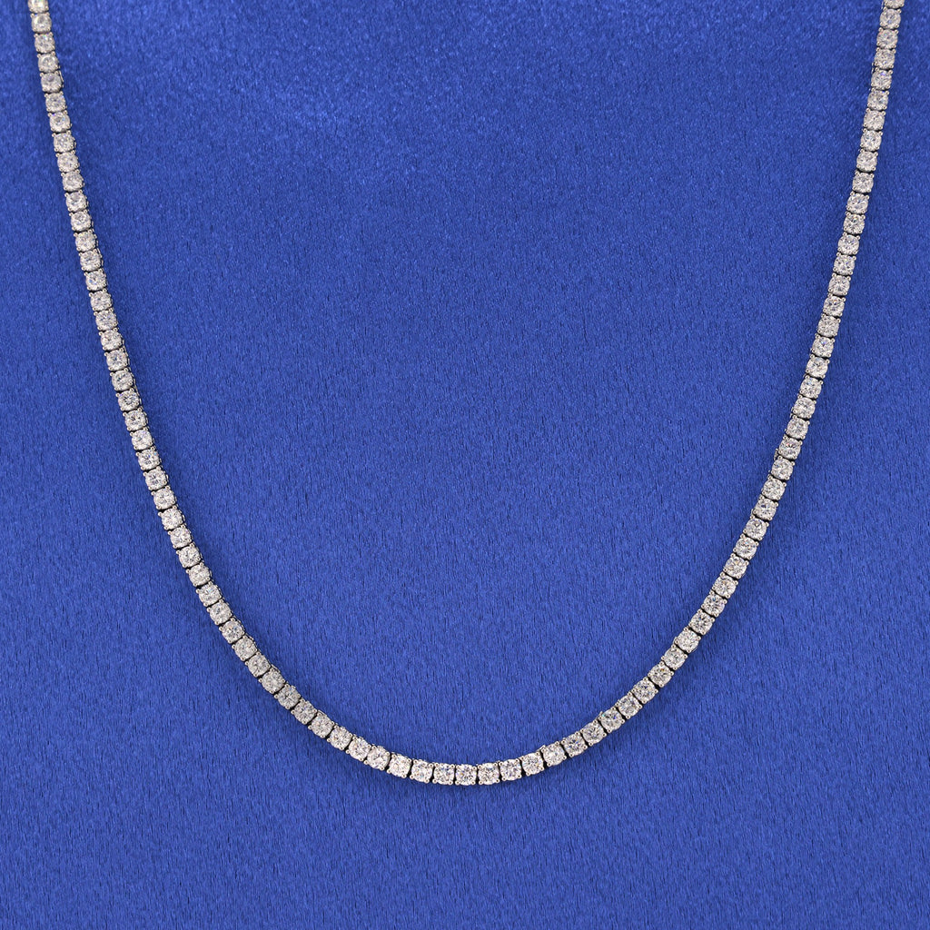 4mm Tennis Necklace - White Gold