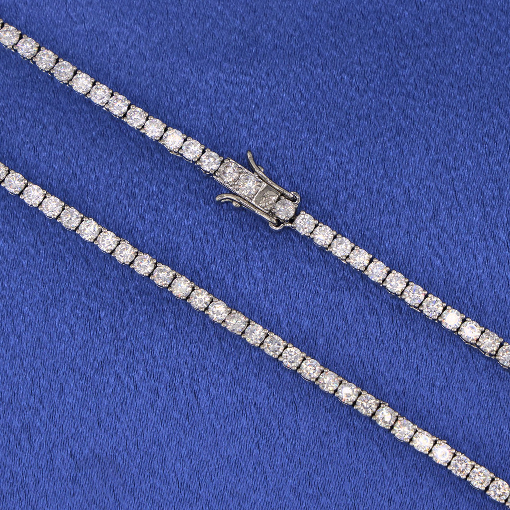 4mm Tennis Necklace - White Gold