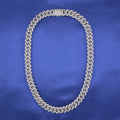 13mm Diamond Prong link Cuban Necklace - White Gold
