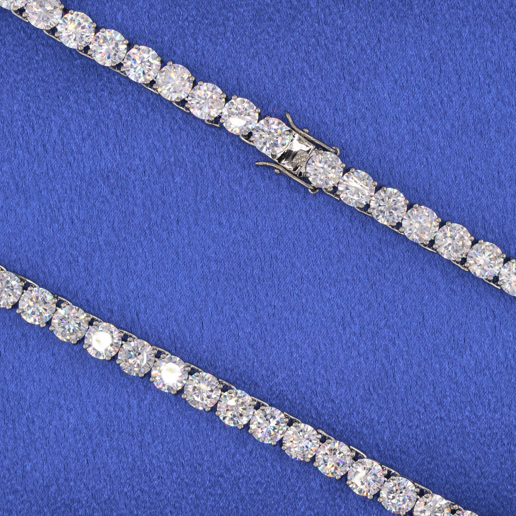 8mm Tennis Chain - White Gold