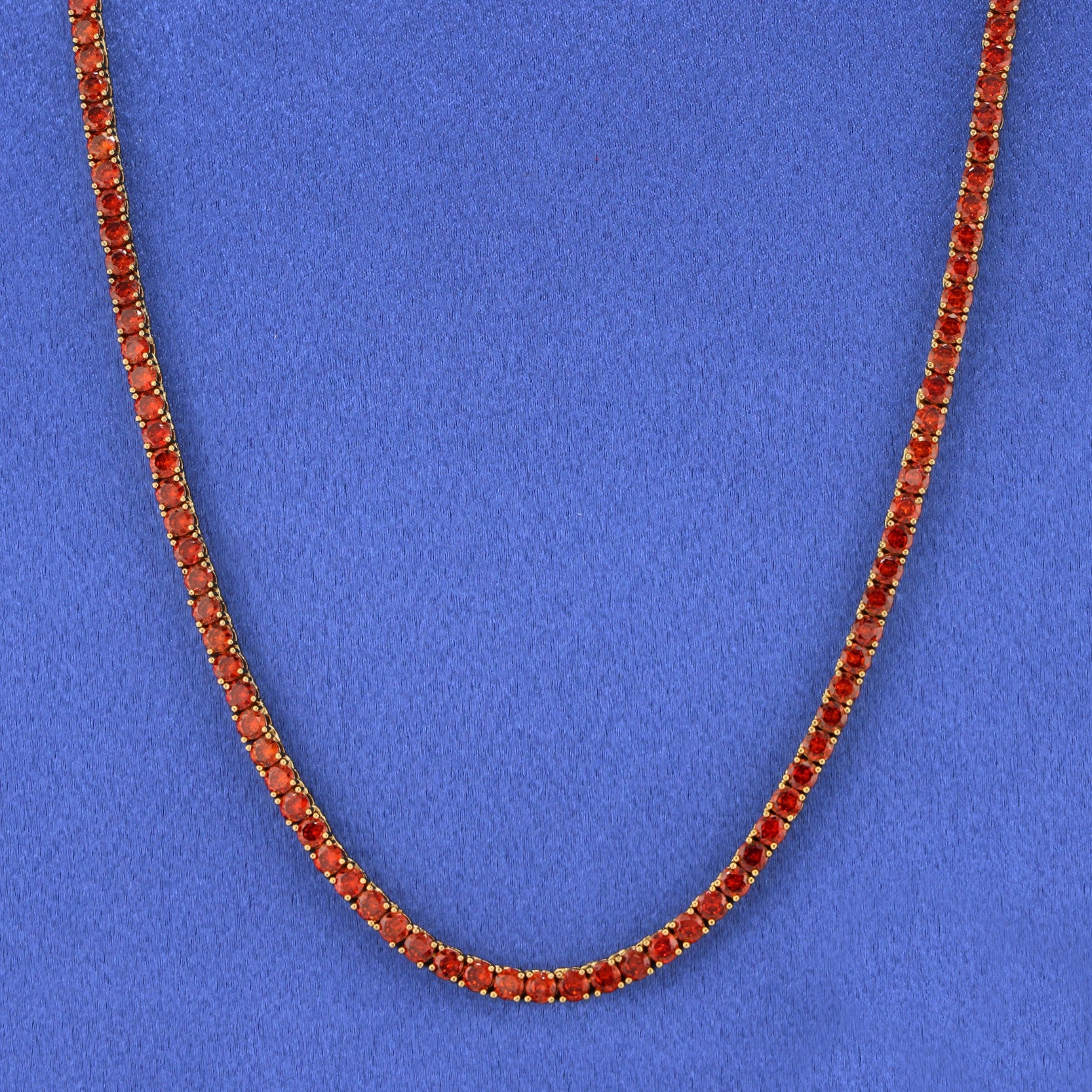 4mm Red Tennis Chain - Gold