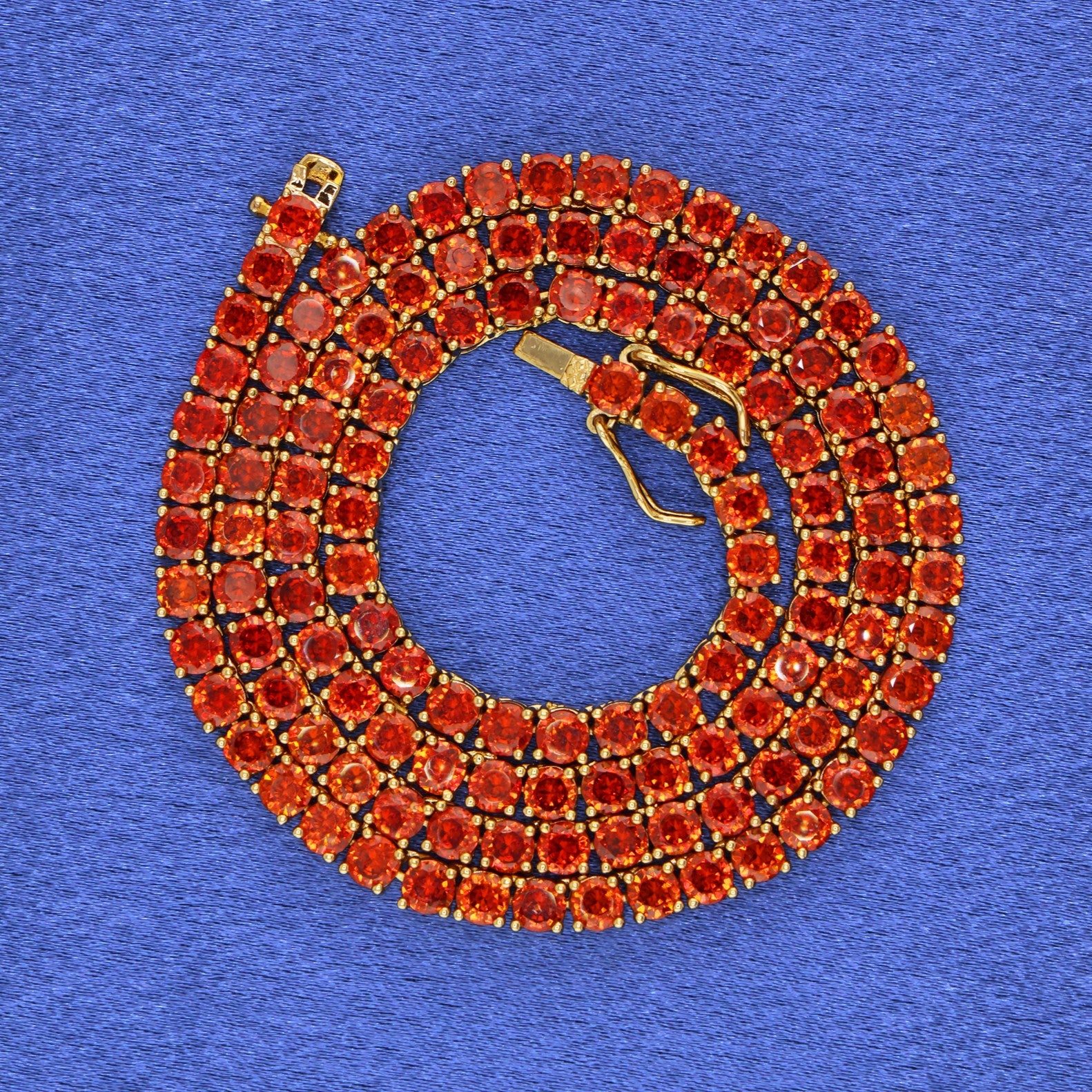 4mm Red Tennis Chain - Gold