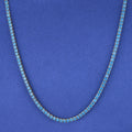 4mm Blue Tennis Necklace - White Gold