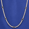 4mm Black Clover Tennis Chain - White Gold