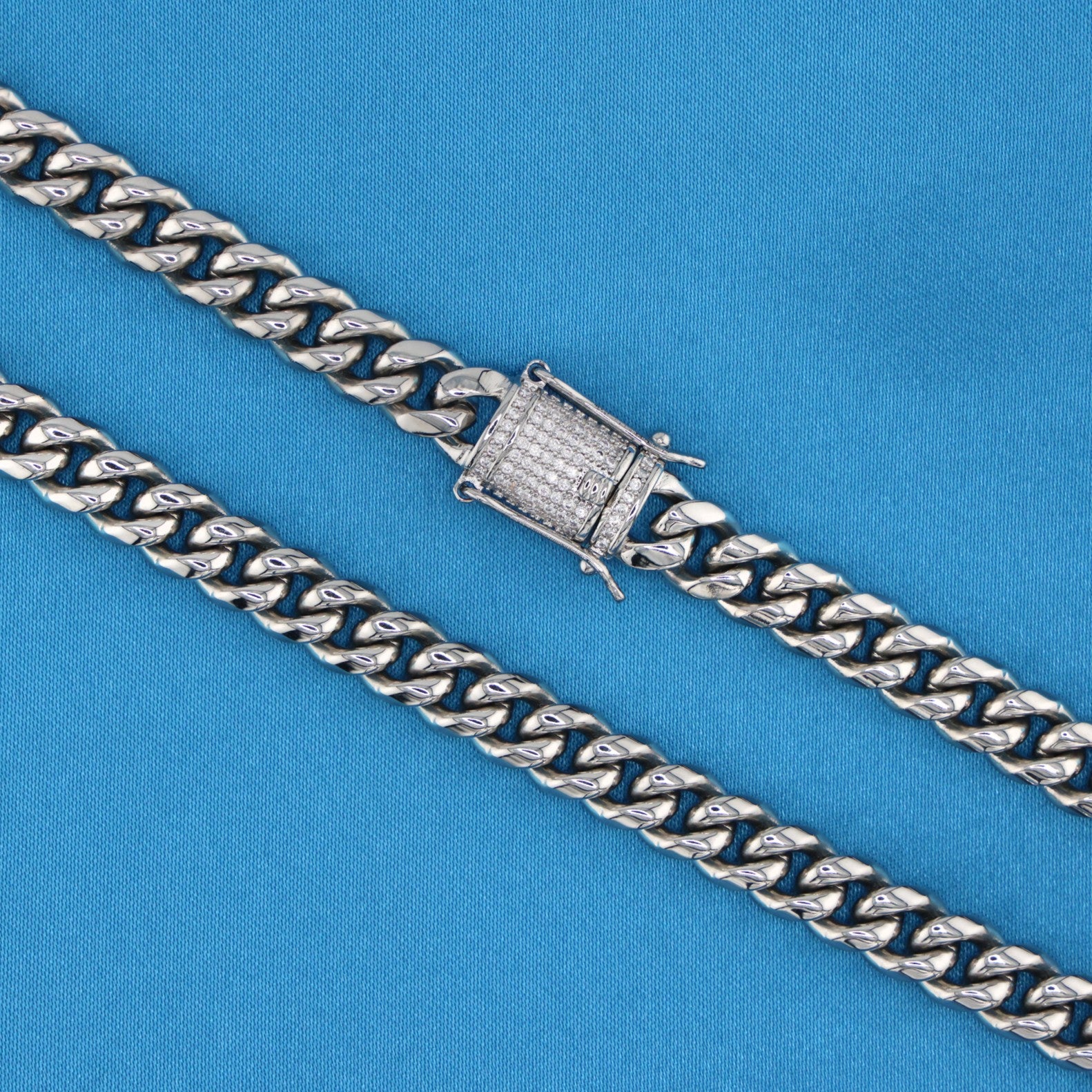 8mm Miami Cuban Chain (Iced Out Clasp) - Premium 316L Stainless