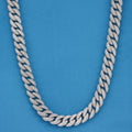 10mm Iced Out Cuban Chain - White Gold