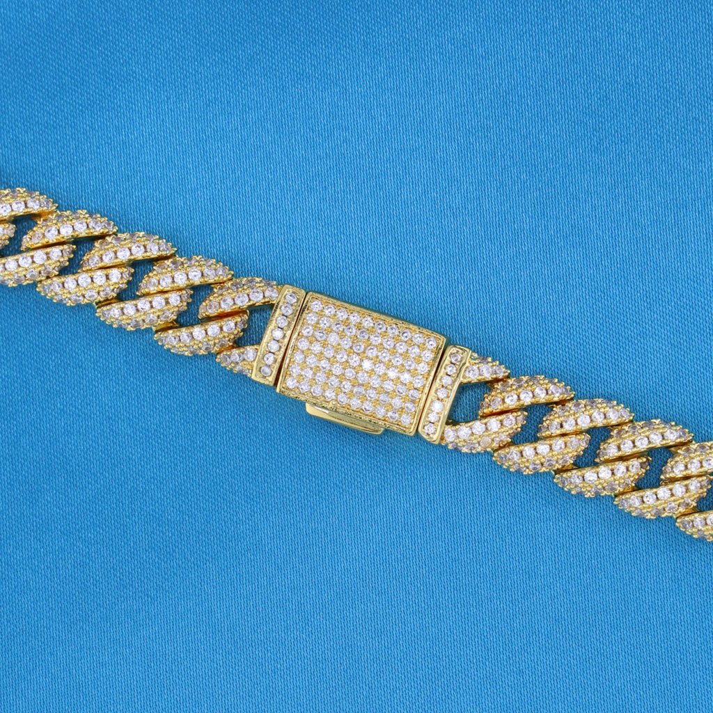 10mm Iced Out Cuban Necklace - Gold