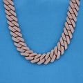 19mm Diamond Prong Link Cuban Necklace - Rose Gold