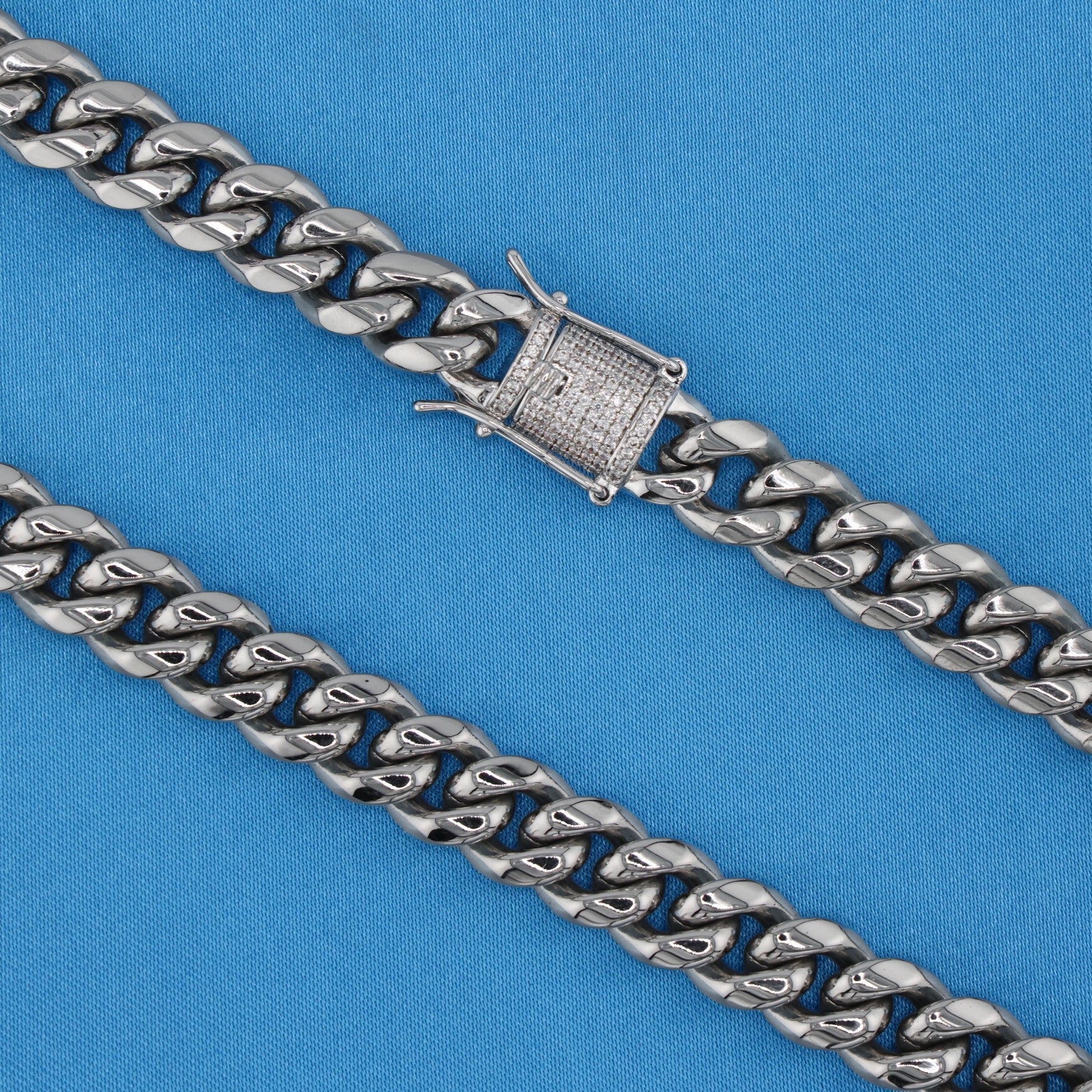 10mm Miami Cuban Chain (Iced Out Clasp) - Premium 316L Stainless