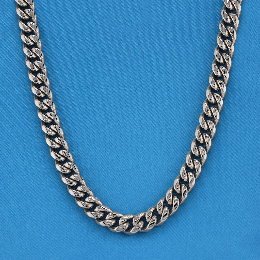 10mm Miami Cuban Chain (Iced Out Clasp) - Premium 316L Stainless
