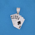 Iced Royal Flush Pendant - 925 Silver