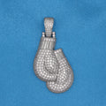 Iced Out Boxing Gloves Pendant - 925 Silver
