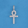 Diamond Ankh Cross Pendant - 925 Silver