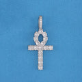 Diamond Ankh Cross Pendant - White Gold