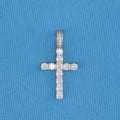 Small Diamond Cross Pendant - White Gold