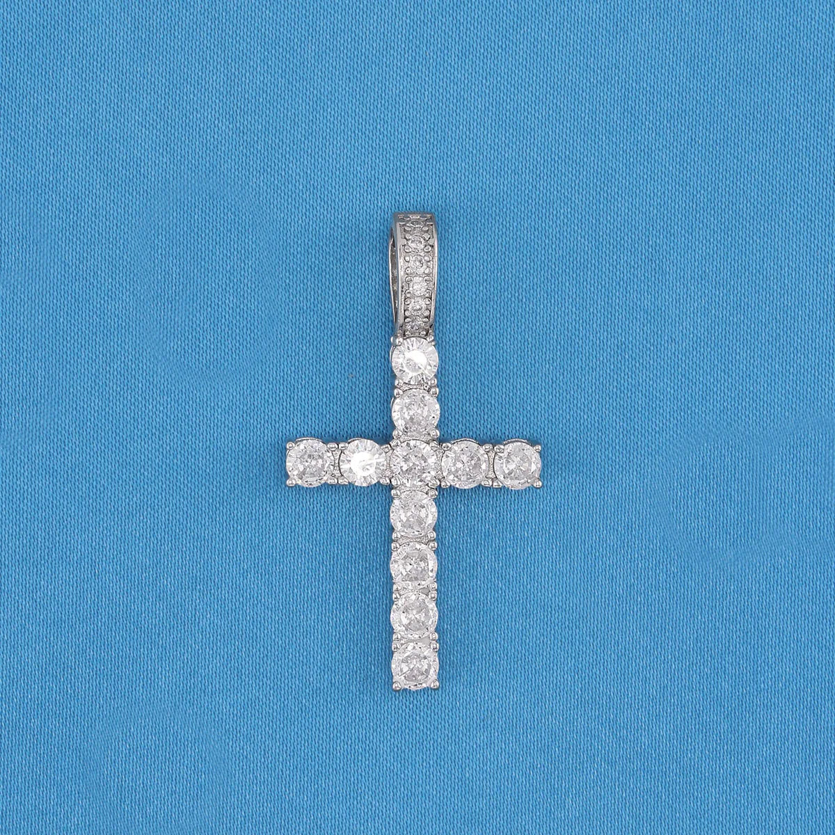 Moissanite Cross Pendant - 925 Silver
