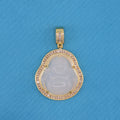 White Buddha Baguette Pendant - Gold
