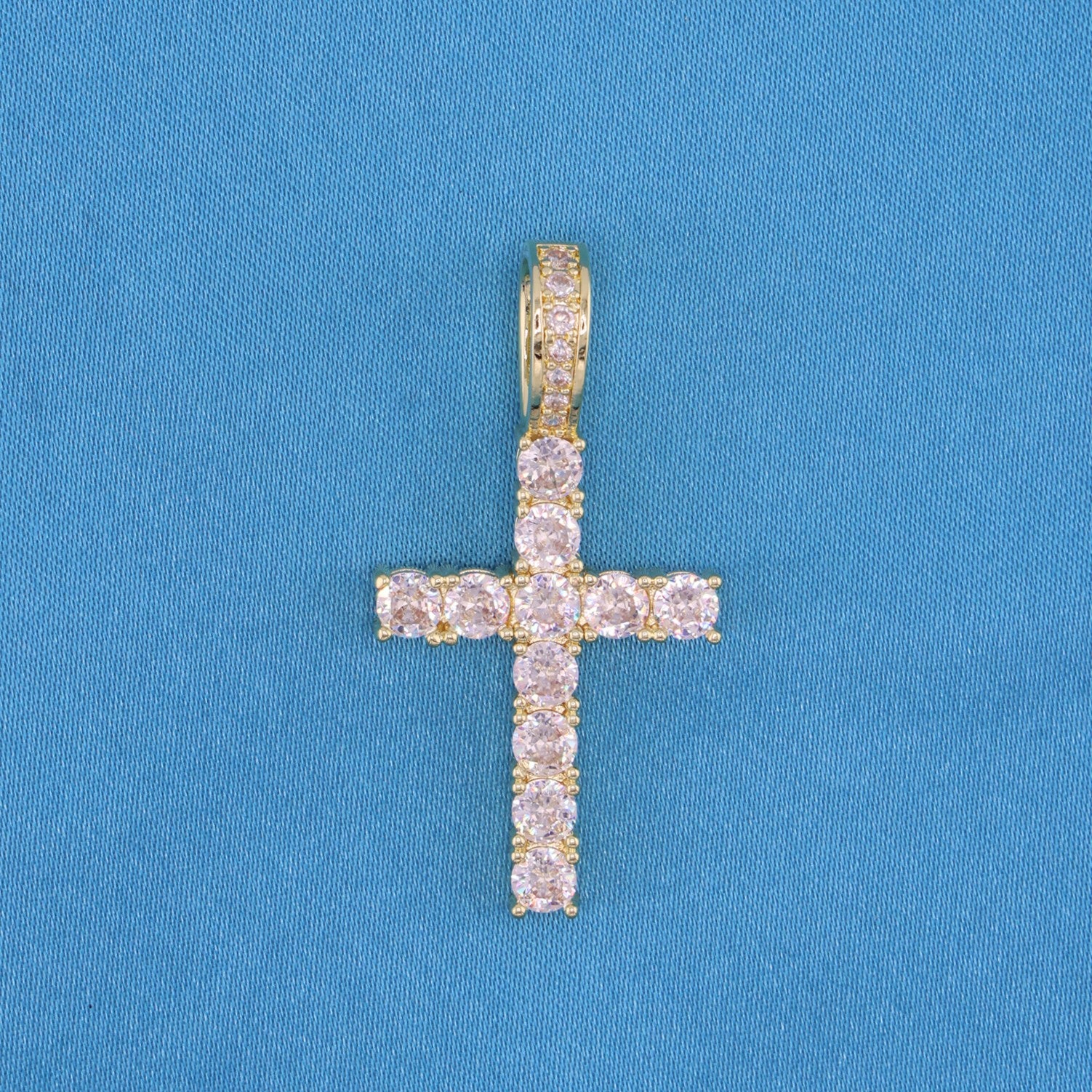 Small Diamond Cross Pendant - Gold