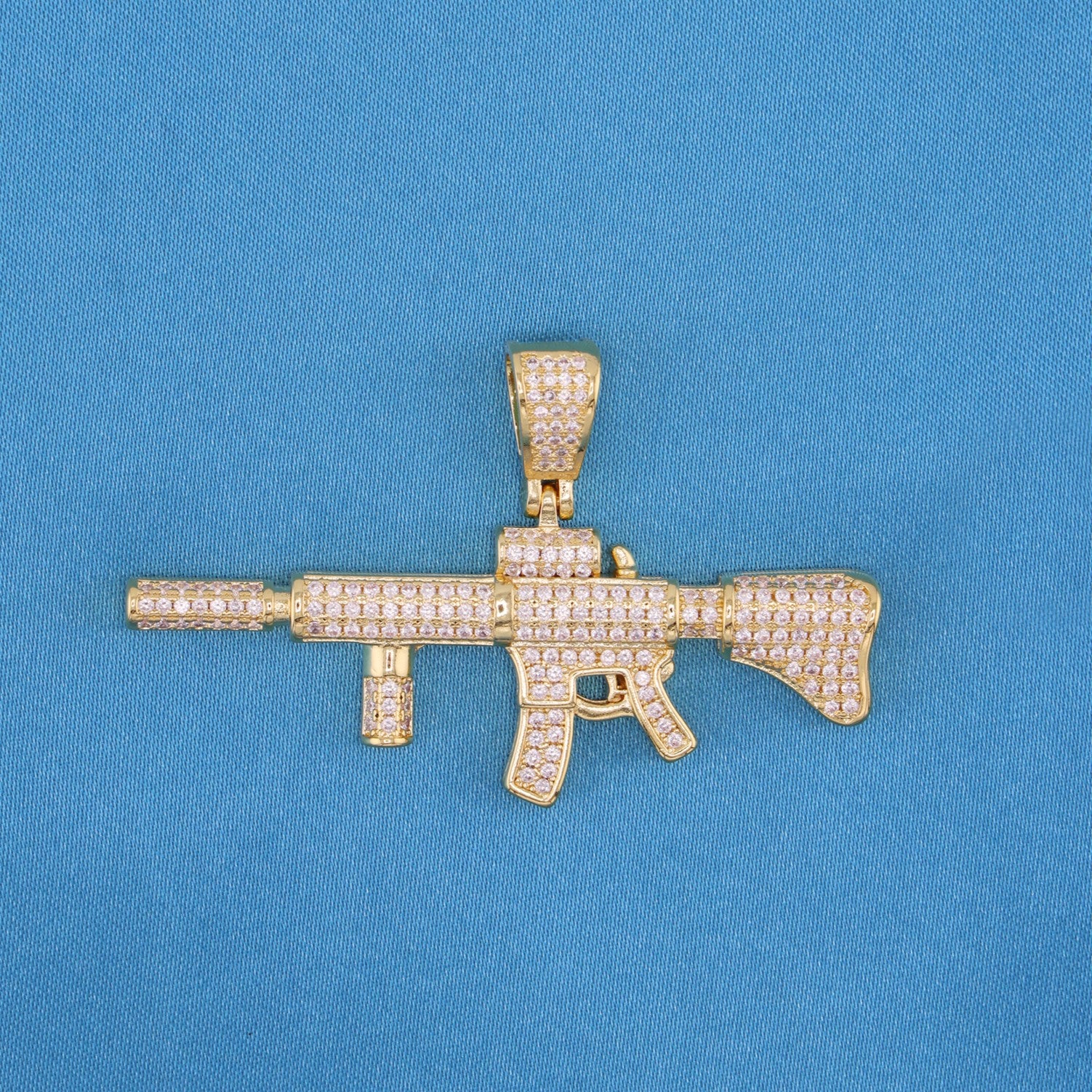 AR-15 Gun Pendant - Gold