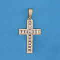 Iced out Baguette Cross Pendant - Gold