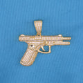 Iced Out Handgun pendant - Gold