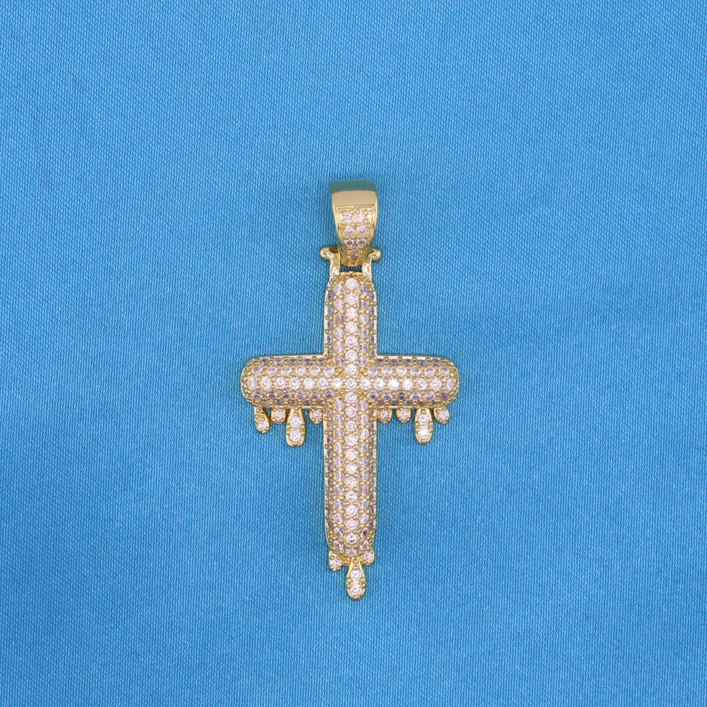 Drip Cross Pendant - Gold