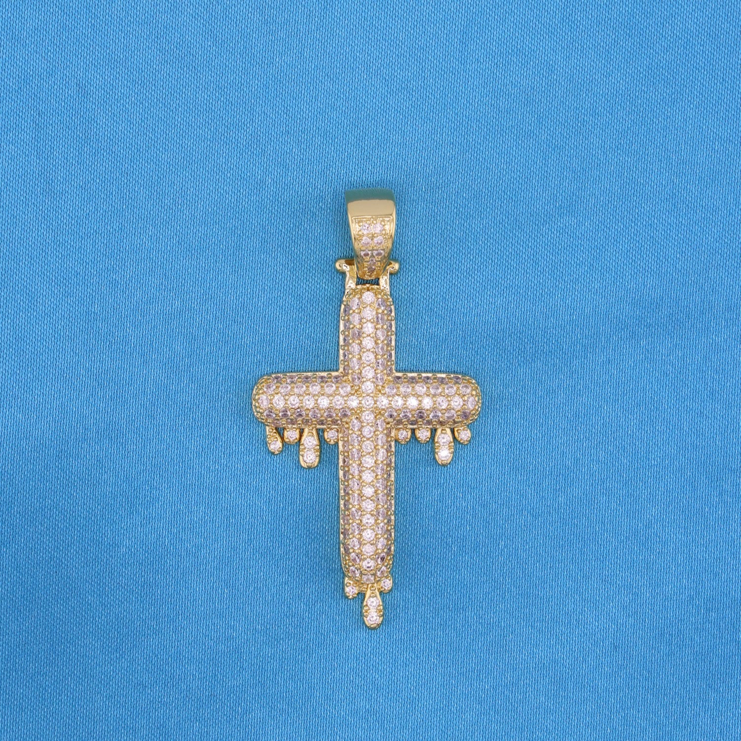 Drip Cross Pendant - Gold