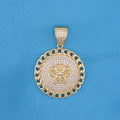 Iced Medusa Cuban Bezel Pendant - Gold