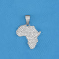 Iced Out Africa Pendant - White Gold
