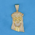 Big Jesus Head Pendant - Gold