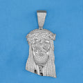Big Jesus Head Pendant - White Gold