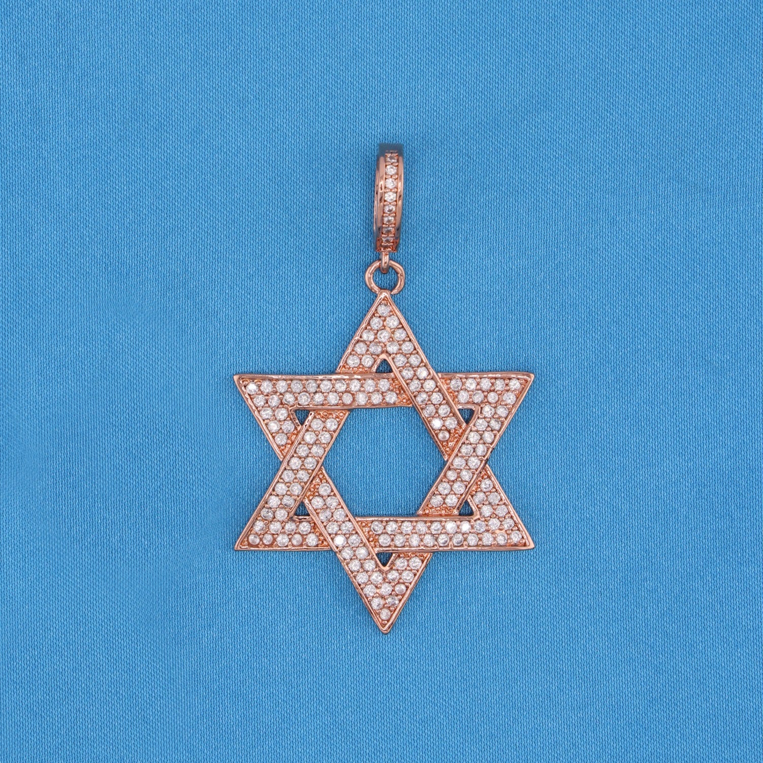 Iced Out Star of David - Rose Gold