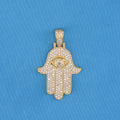Iced Out Hamsah Pendant - Gold