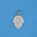 Iced out Hamsah Baguette Pendant - White Gold