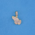 Small Iced Out Praying Hands Pendant - Gold