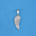 Iced Out Angel Wing Pendant - White Gold
