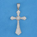 Iced Filigree Cross Pendant - White Gold