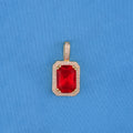Iced Blood Stone Pendant - Gold