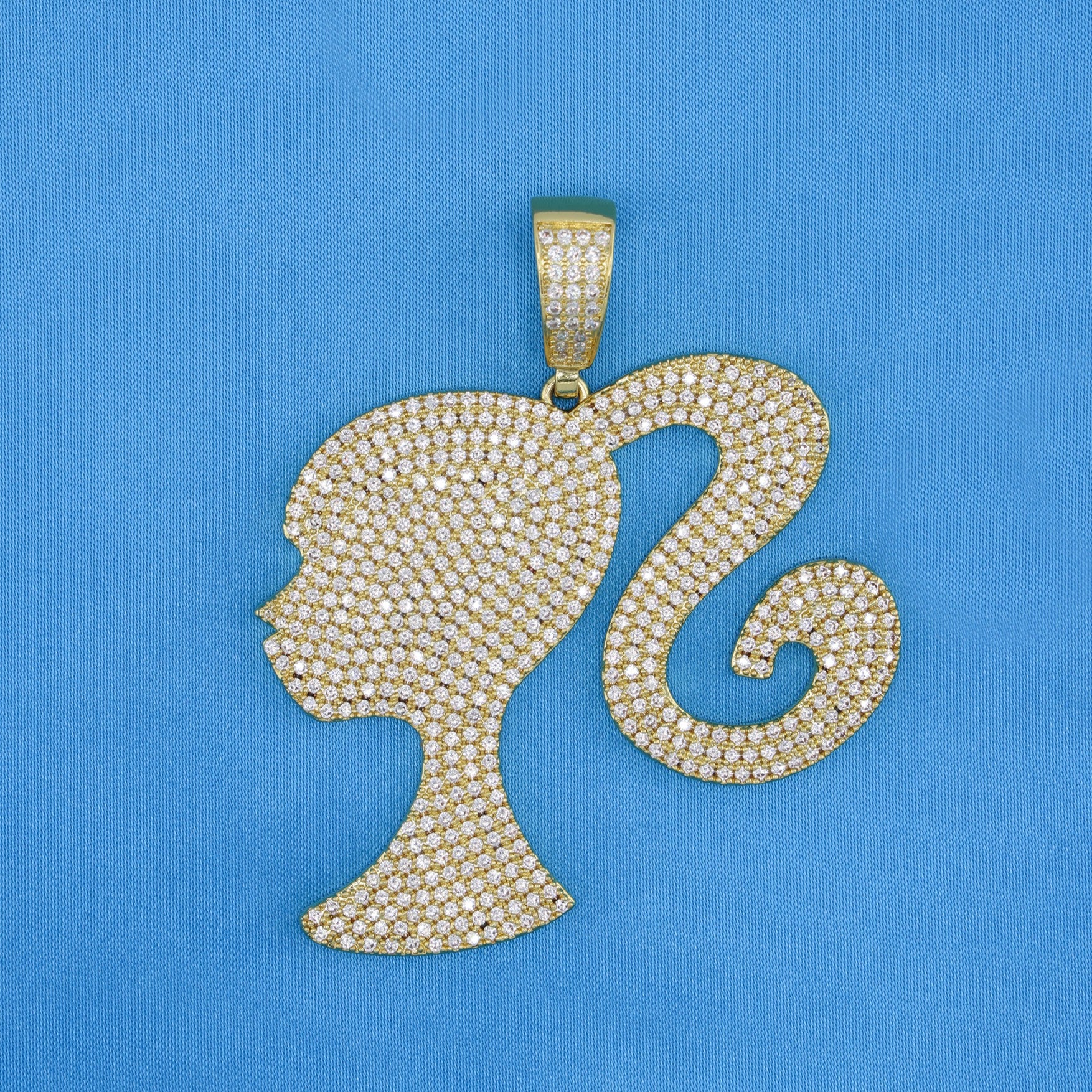 Iced Girl Pendant - Gold